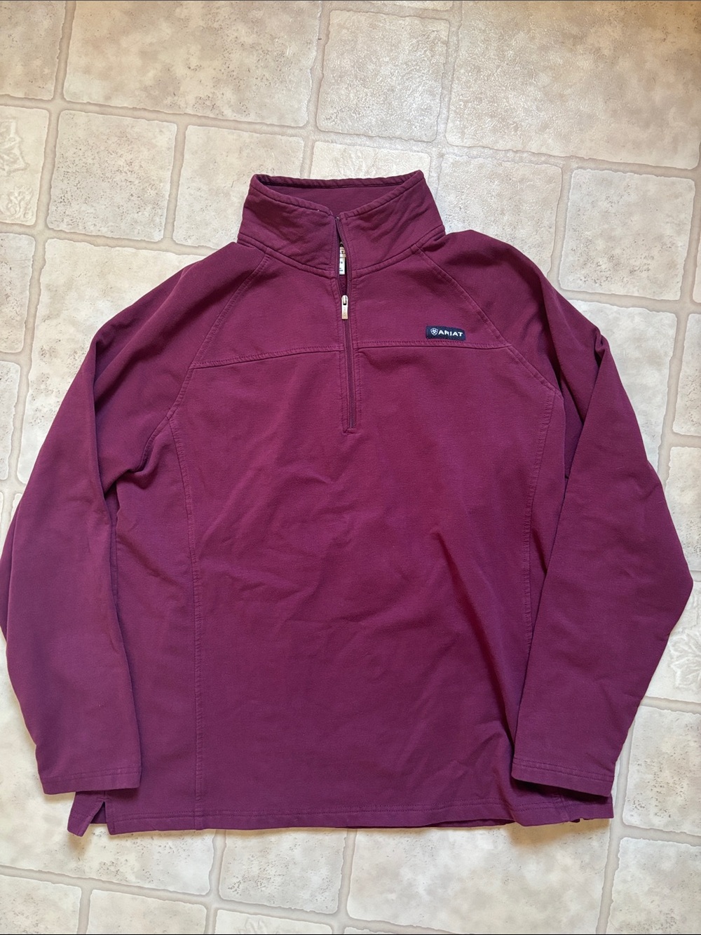 Ariat Ladies REAL Comfort Wine Red 1/4 Zip Sweatshirt Size XXL